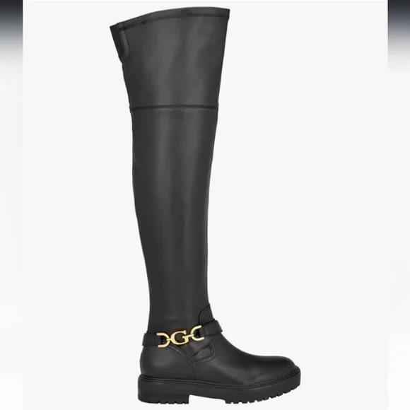 New w/Box Guess Jellio Vegan Leather 1/4 Zip Lug Sole Over The Knee Boots Size 7 - Picture 2 of 7